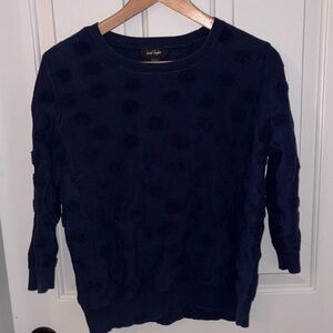 Lord & Taylor Dark Blue Textured Sweater